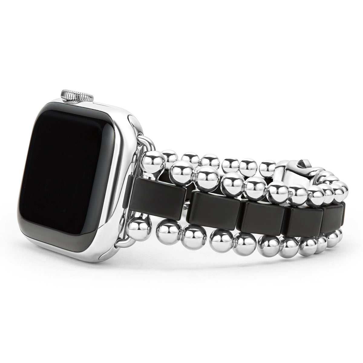 Smart Caviar Matte Black Ceramic And Stainless Steel Watch Bracelet 38