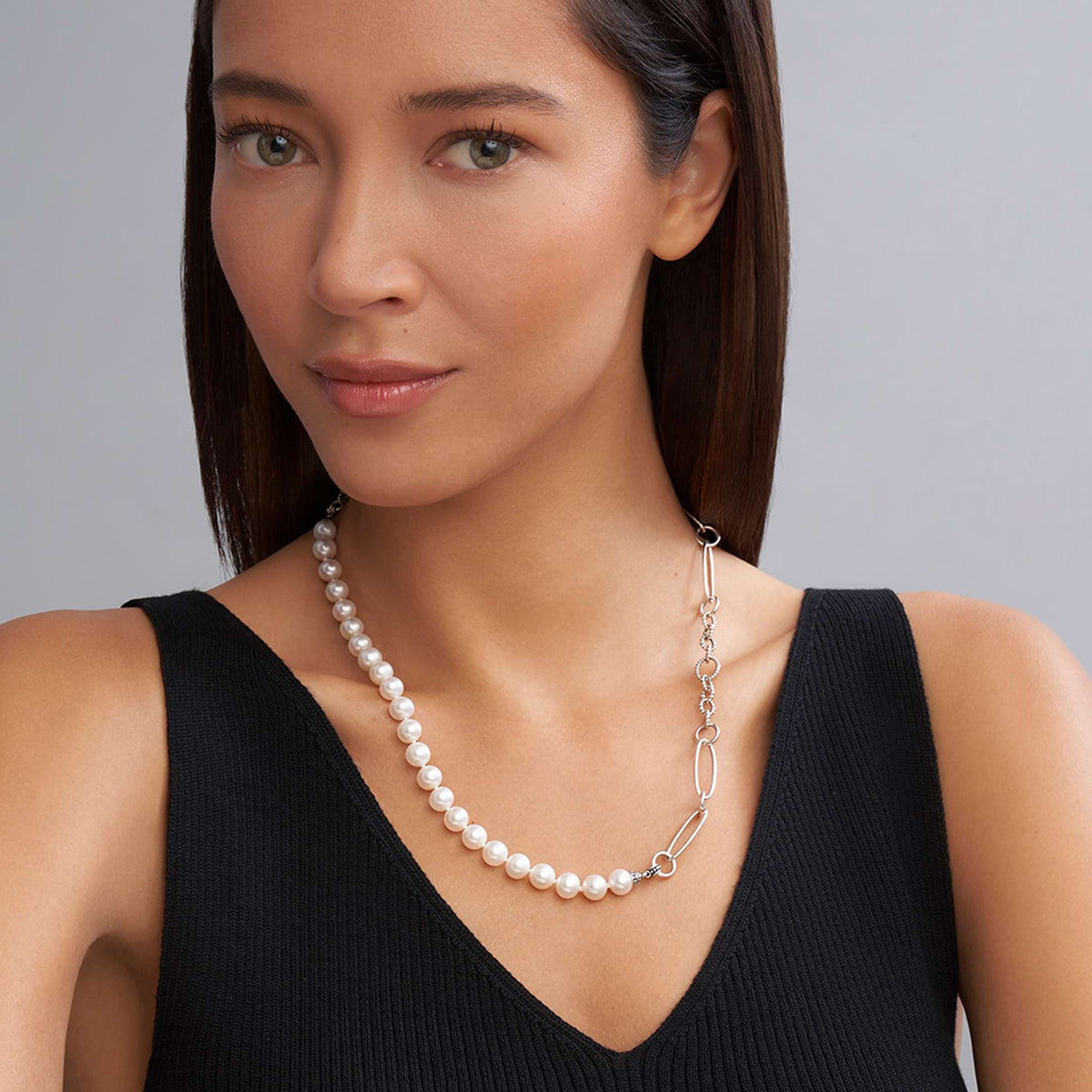 Luna Pearl Link Necklace – LAGOS