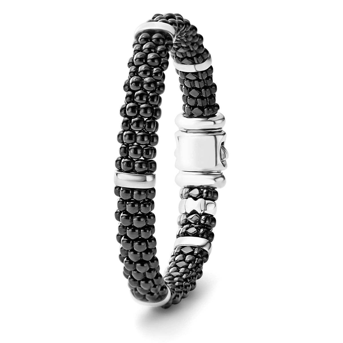 Black Caviar Silver Station Ceramic Caviar Bracelet | 9mm – LAGOS