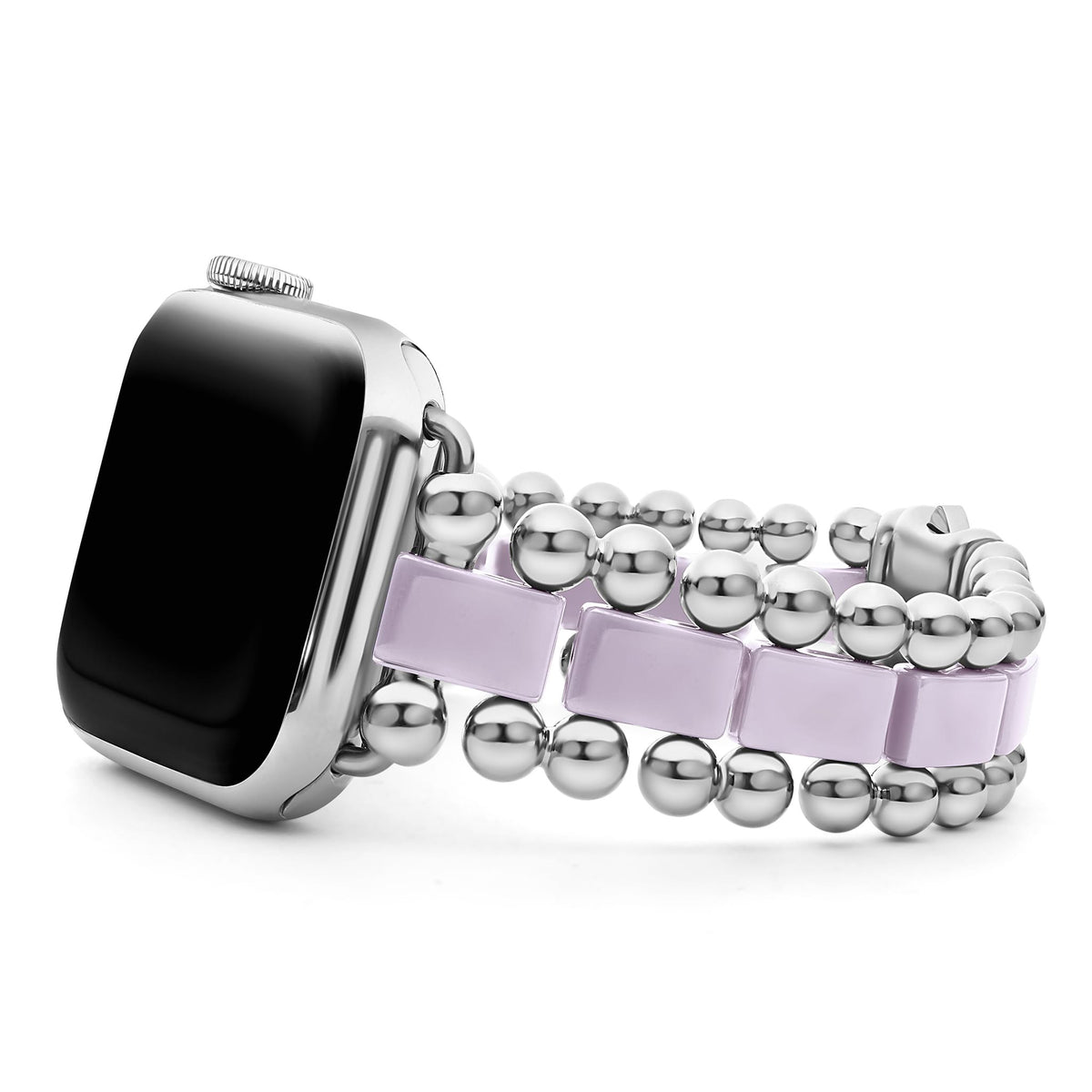 Smart Caviar Lilac Ceramic And Stainless Steel Watch Bracelet 38 45mm