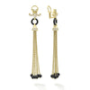 Crafted from 18K Caviar Gold, these earrings feature cascading tassels adorned with black agate sleek beads. Pave diamonds are added for a touch of brilliance.