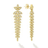 18k gold and diamonds form these dramatic tiered leaf drop earrings. LAGOS diamonds are the highest quality natural stones.