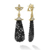 18k gold and hand carved black jade is accented with diamonds to form these teardrop earrings. LAGOS diamonds are the highest quality natural stones.