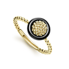 Meridian 18K Gold Caviar Black Ceramic Ring