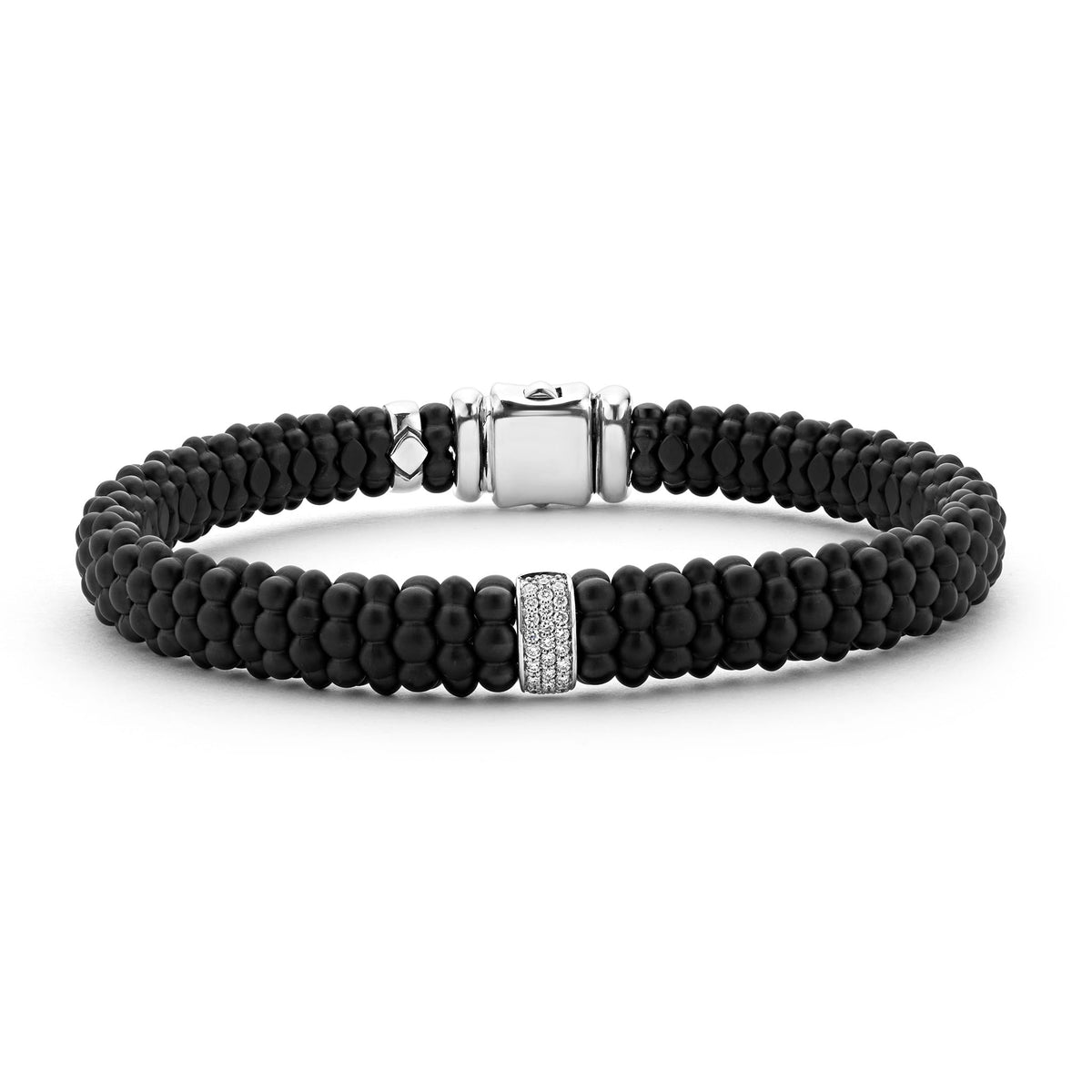 Black Caviar Single Station Matte Ceramic Diamond Bracelet | 9mm – LAGOS