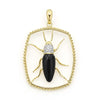 18k gold, pave diamond and onyx form this stunning beetle pendant.