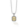 Signature Caviar Octagon Diamond V Initial Charm Necklace