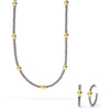 Signature Caviar Two-Tone Station Earrings and Necklace Gift Set