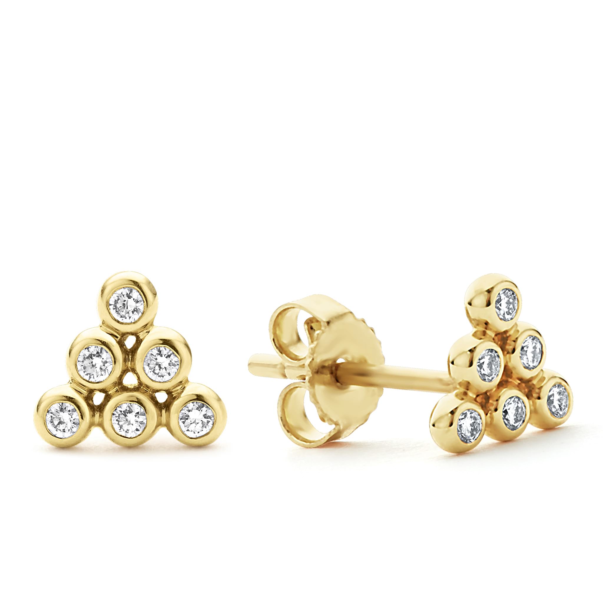 9ct gold store diamond stud earrings