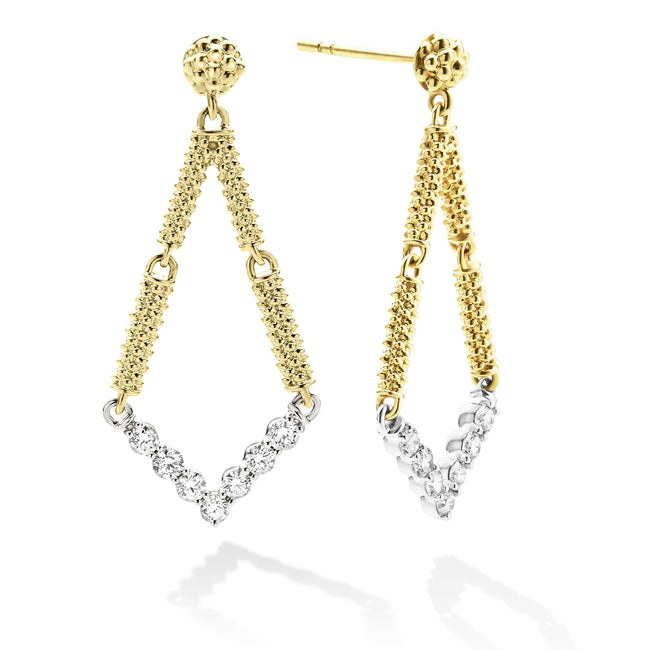 Signature Caviar Petite Superfine Diamond Drop Earrings – LAGOS