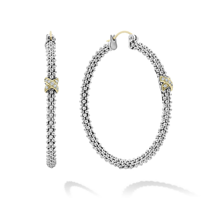 Diamond Hoop Earrings | Caviar Lux | LAGOS Jewelry