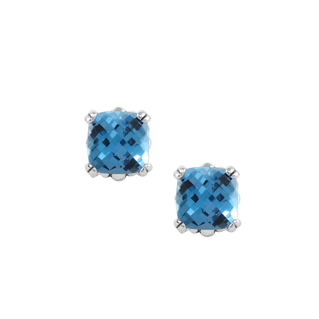 Swiss Blue Topaz Stud Earrings | Signature Caviar | LAGOS Jewelry