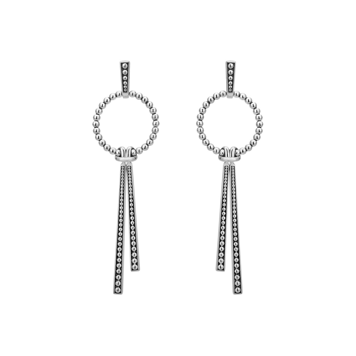 Signature Caviar Double Station Linear Drop Earrings – LAGOS