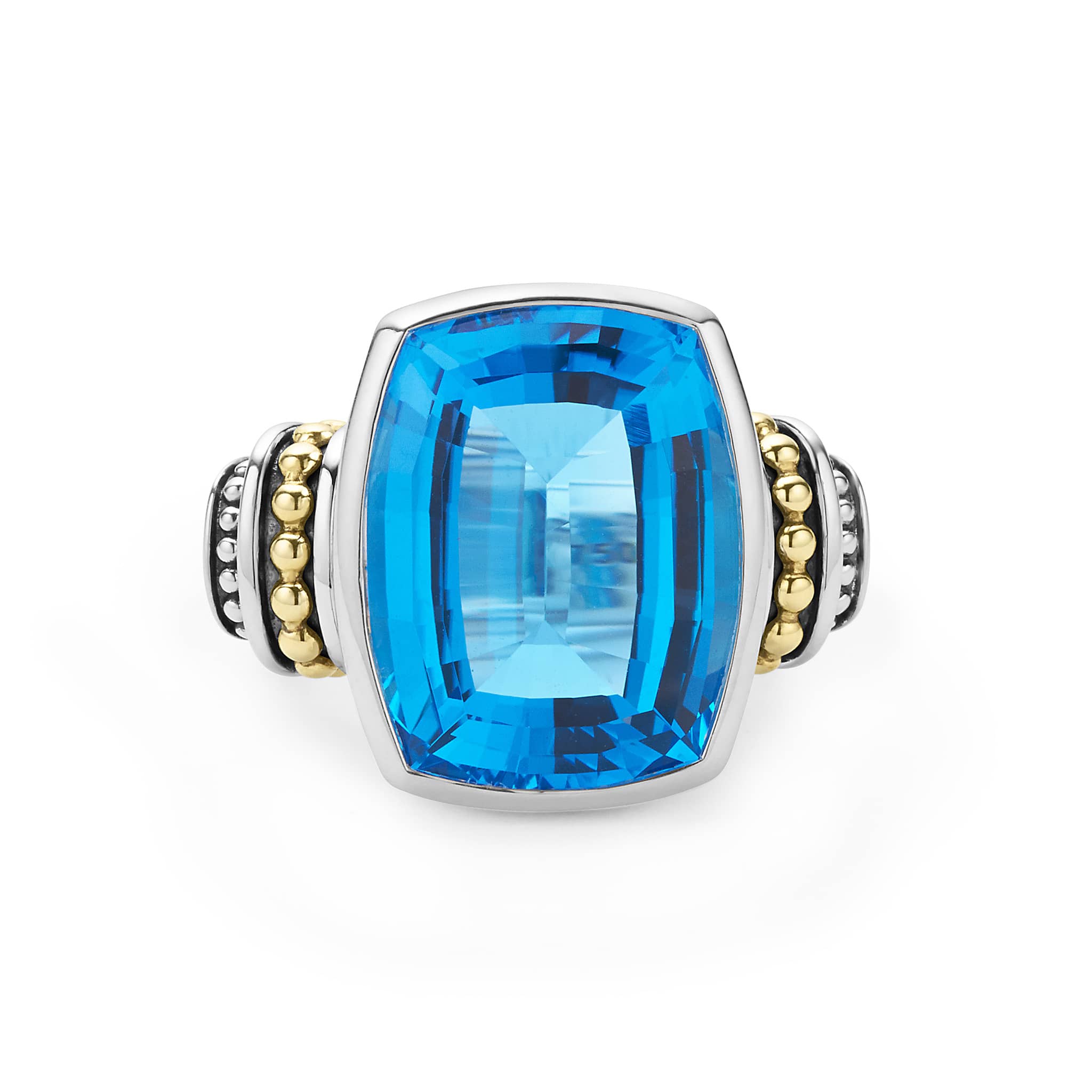 Large Swiss Blue Topaz Statement Ring | Caviar Color | LAGOS Jewelry