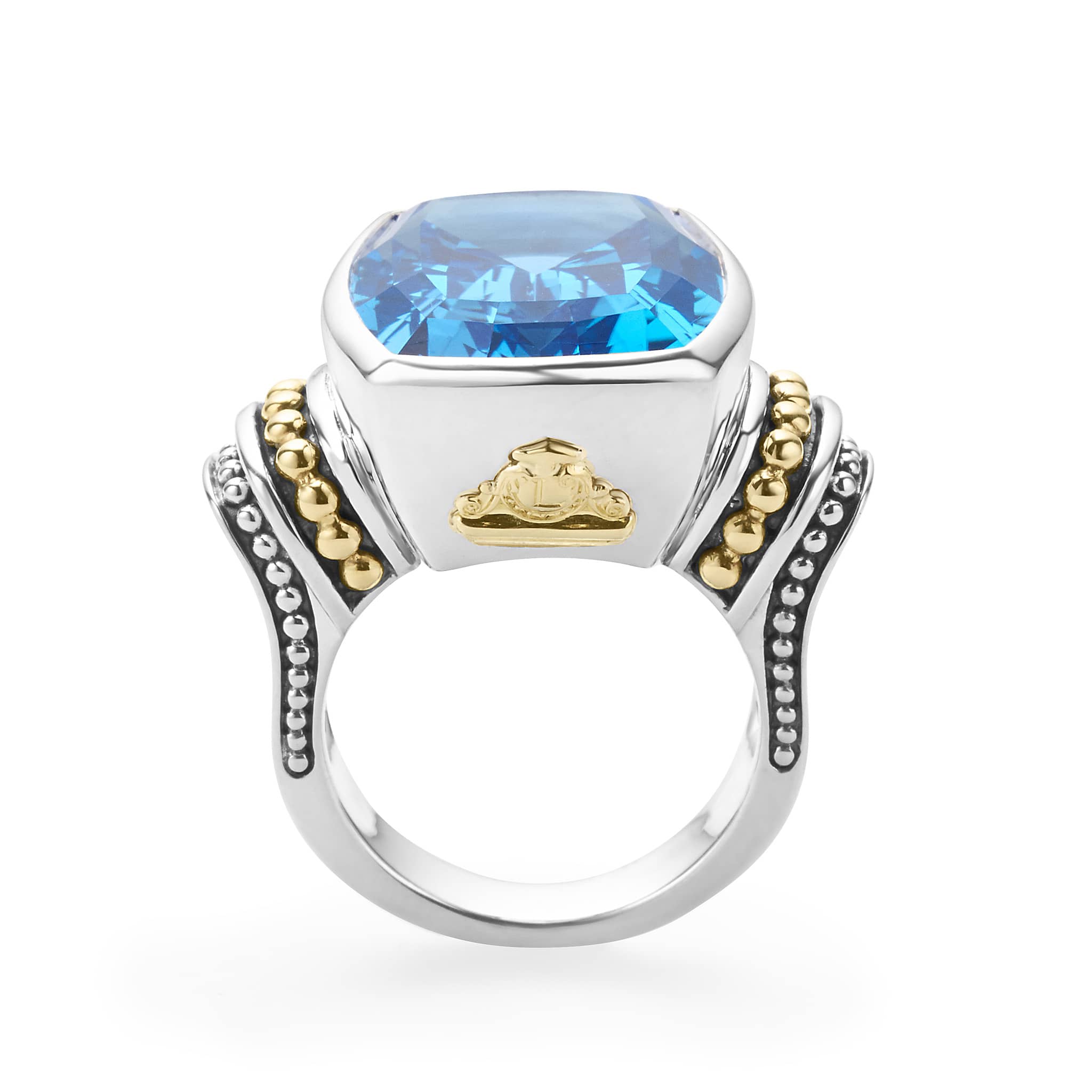 Large Swiss Blue Topaz Statement Ring | Caviar Color | LAGOS Jewelry