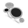 Diamond and onyx statement ring with sterling silver Caviar beading. Onyx is a natural deep black stone. LAGOS diamonds are the highest quality natural stones.