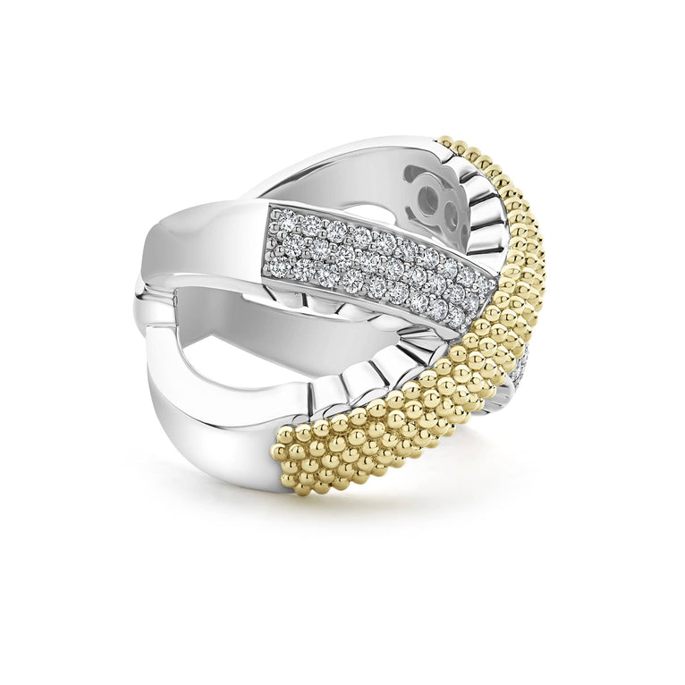 逆輸入 caviar jewelry LAGOS コンビリング 925 750 リング - valetdg.com