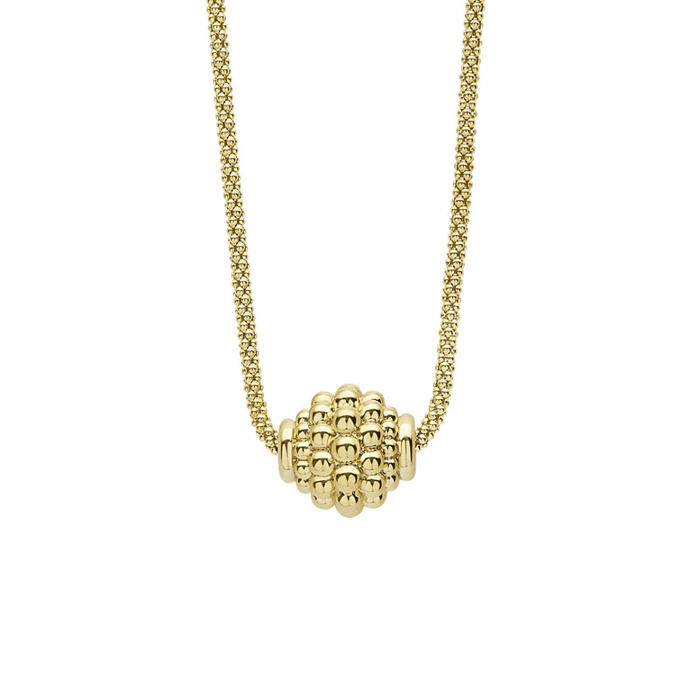 Caviar Gold Collection 18K Gold Ball Chain Necklace, 34