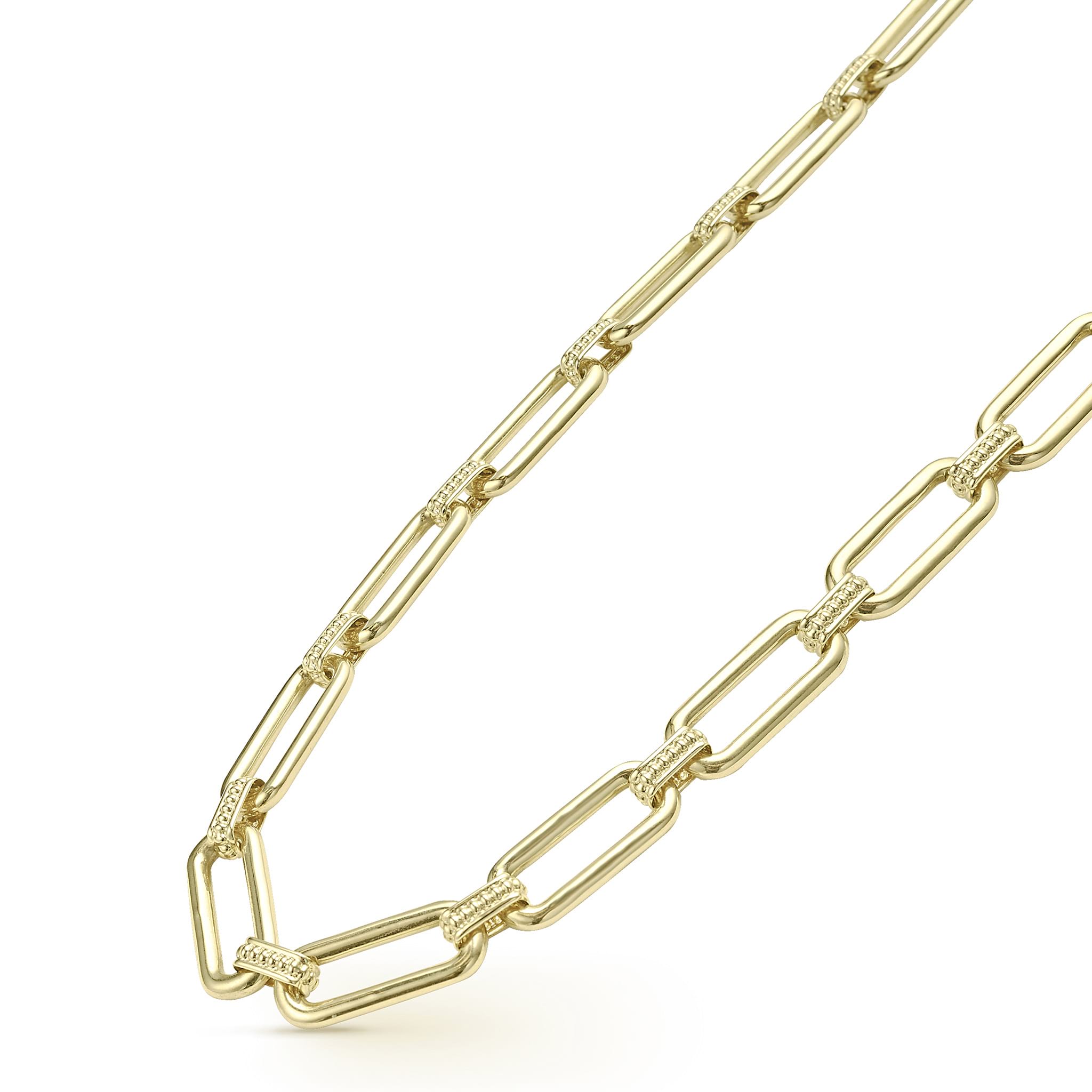 Signature Caviar 18K Gold Link Necklace – LAGOS