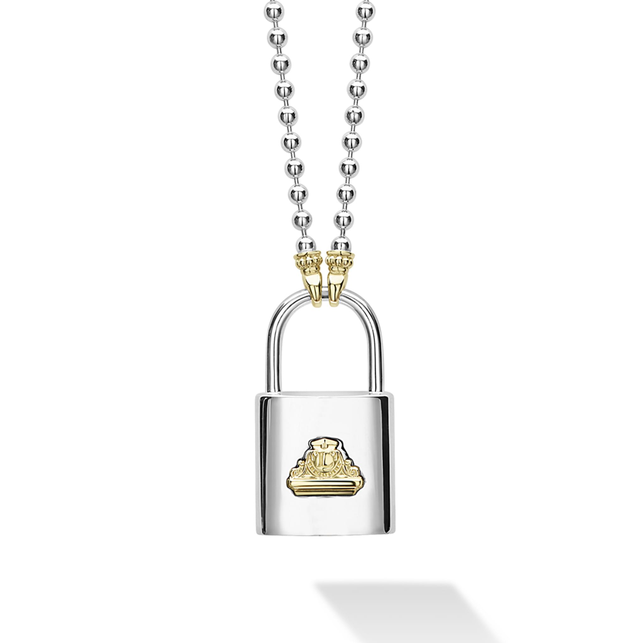 Louis Vuitton Diamond White Gold Padlock Charm Pendant