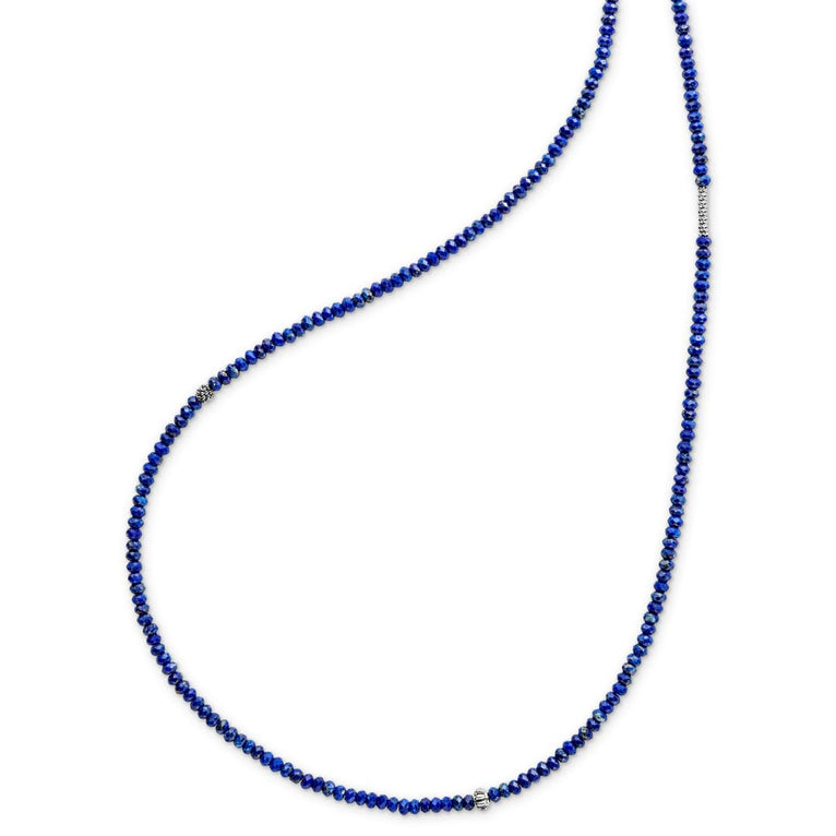 LAGOS Sterling Silver Blue Caviar Beaded Necklace