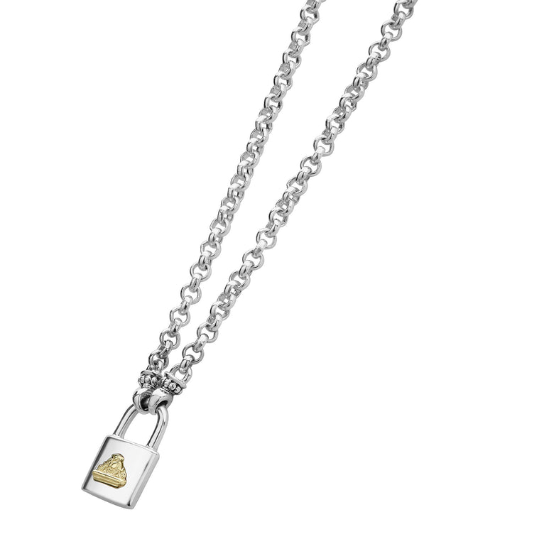 Tiny Lock Necklace Sterling Silver