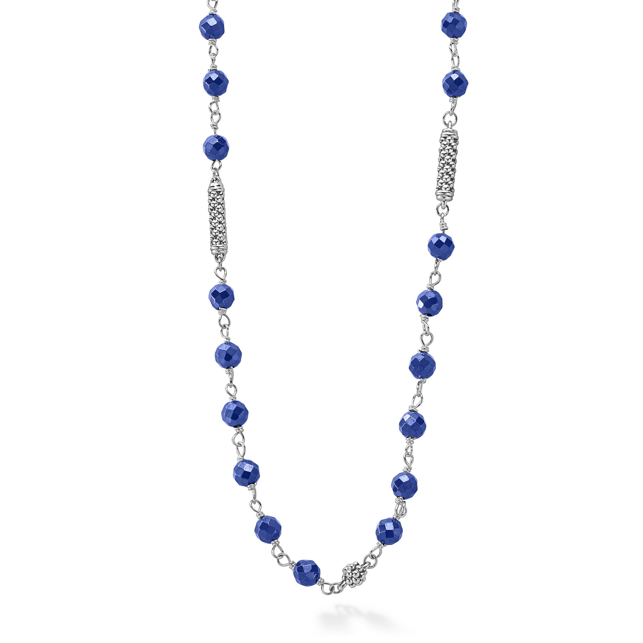 Caviar Icon Ultramarine Ceramic Beaded Necklace – LAGOS