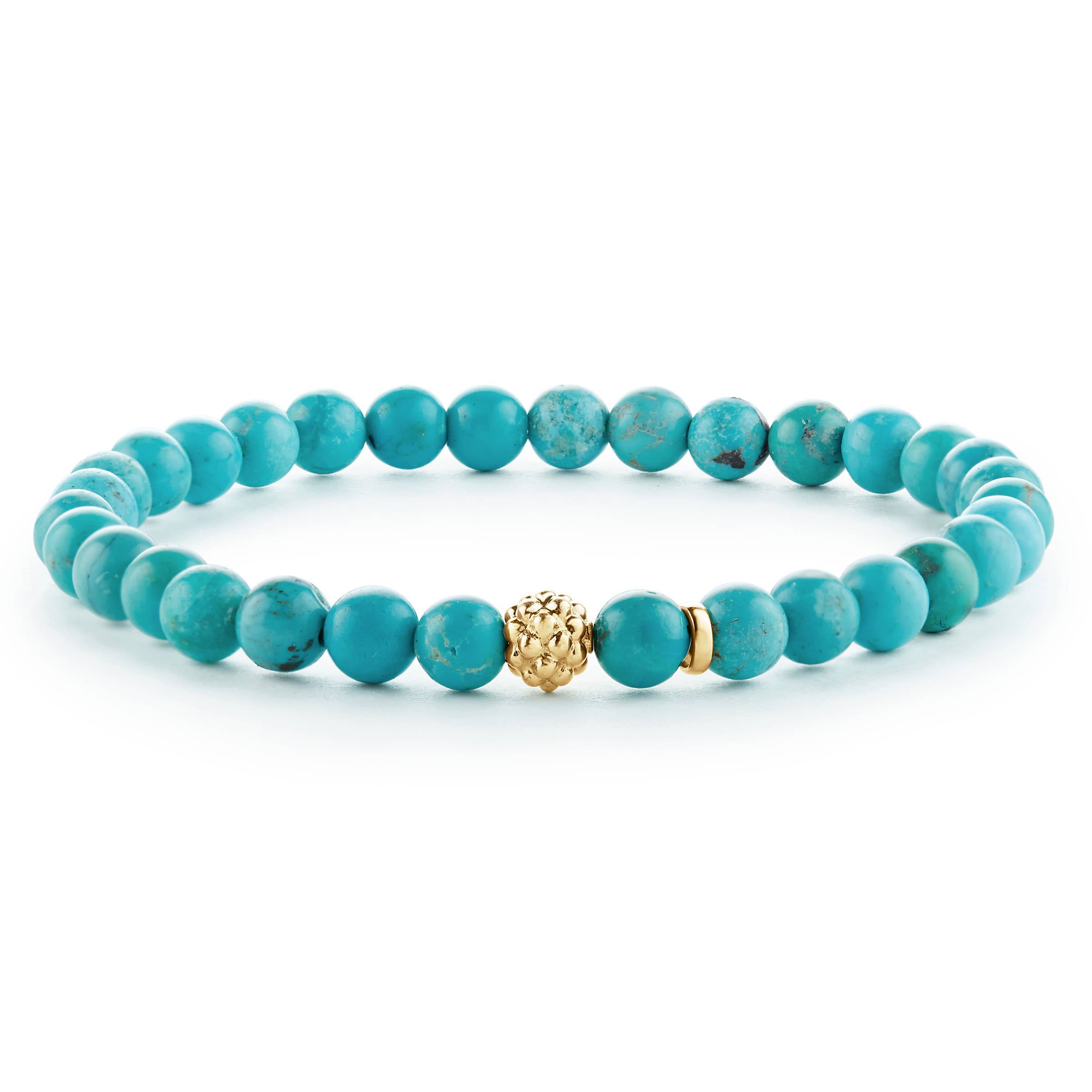 Lagos Bead Stretch Bracelet in Turquoise