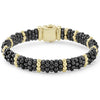 Ten 18k gold stations highlighted by black ceramic Caviar beading form this signature bracelet.