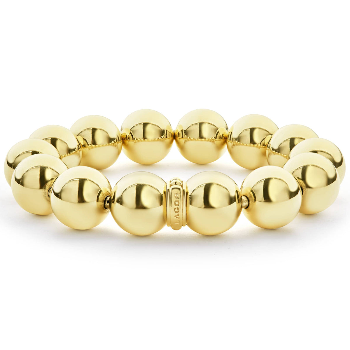 Caviar Gold 18K Gold Bead Bracelet 15mm – LAGOS