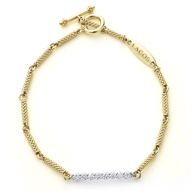 Signature Caviar 18K Gold Superfine Diamond Bracelet – LAGOS