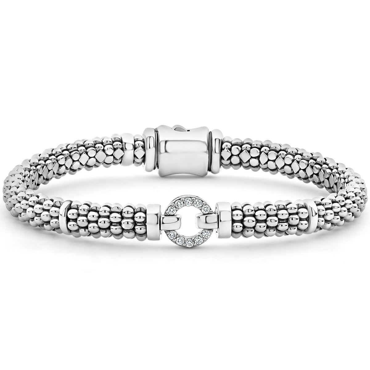 Enso Diamond Circle Caviar Bracelet | 6mm – LAGOS