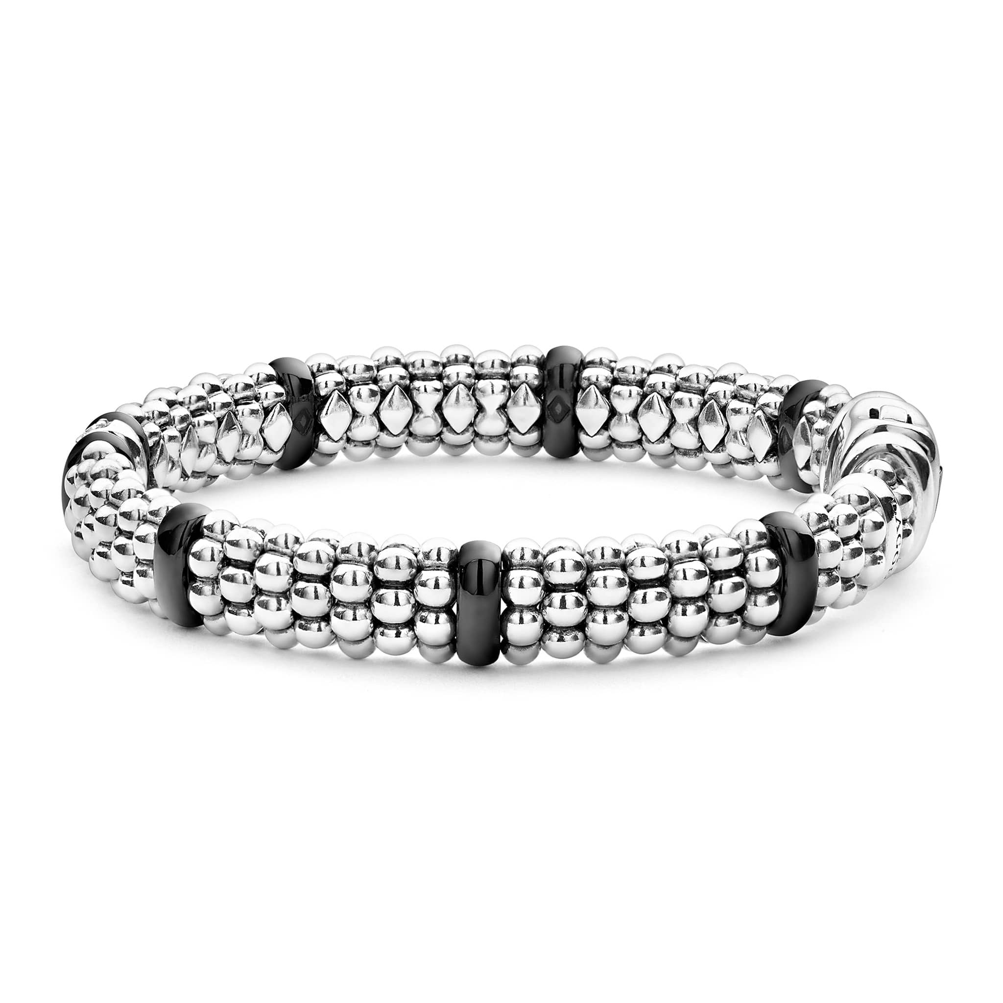 Single Station Diamond Caviar Bracelet | Black Caviar | LAGOS Jewelry