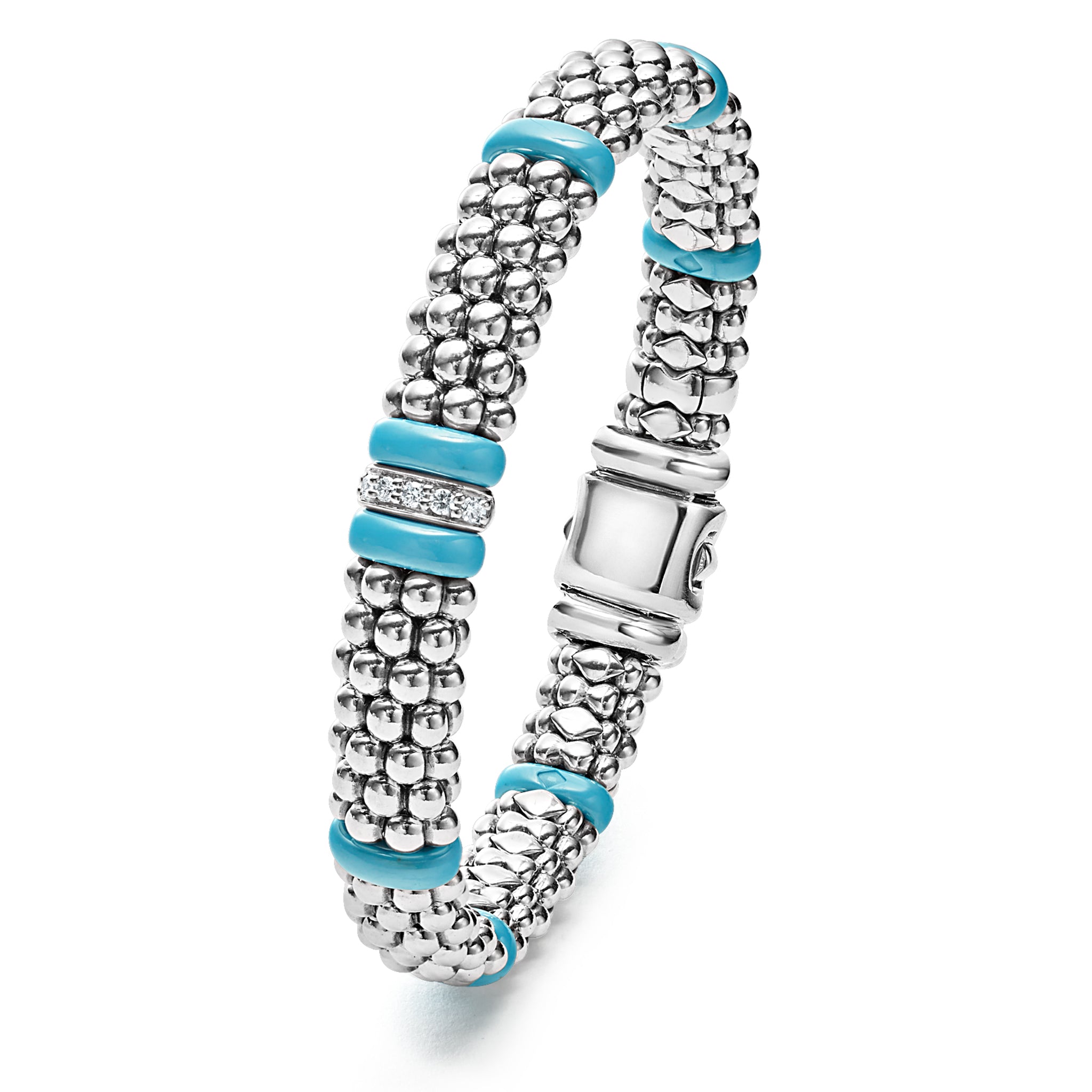 Single Station Diamond Caviar Bracelet | Blue Caviar | LAGOS Jewelry