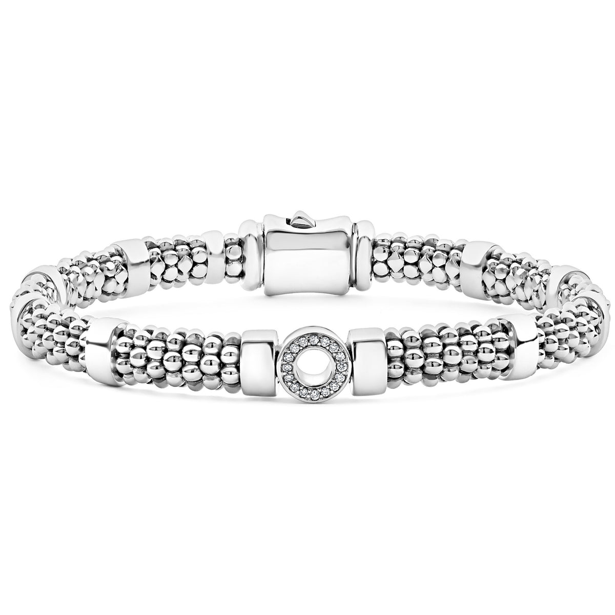 Caviar Spark Small Single Station Diamond Circle Caviar Bracelet | 6mm ...