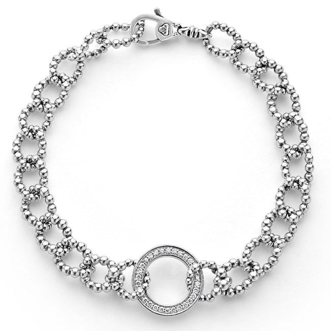 Caviar Spark Circle Diamond Link Bracelet – LAGOS