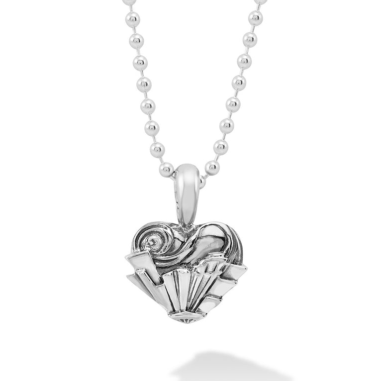 Icon Brand stainless steel heart locket bracelet in silver