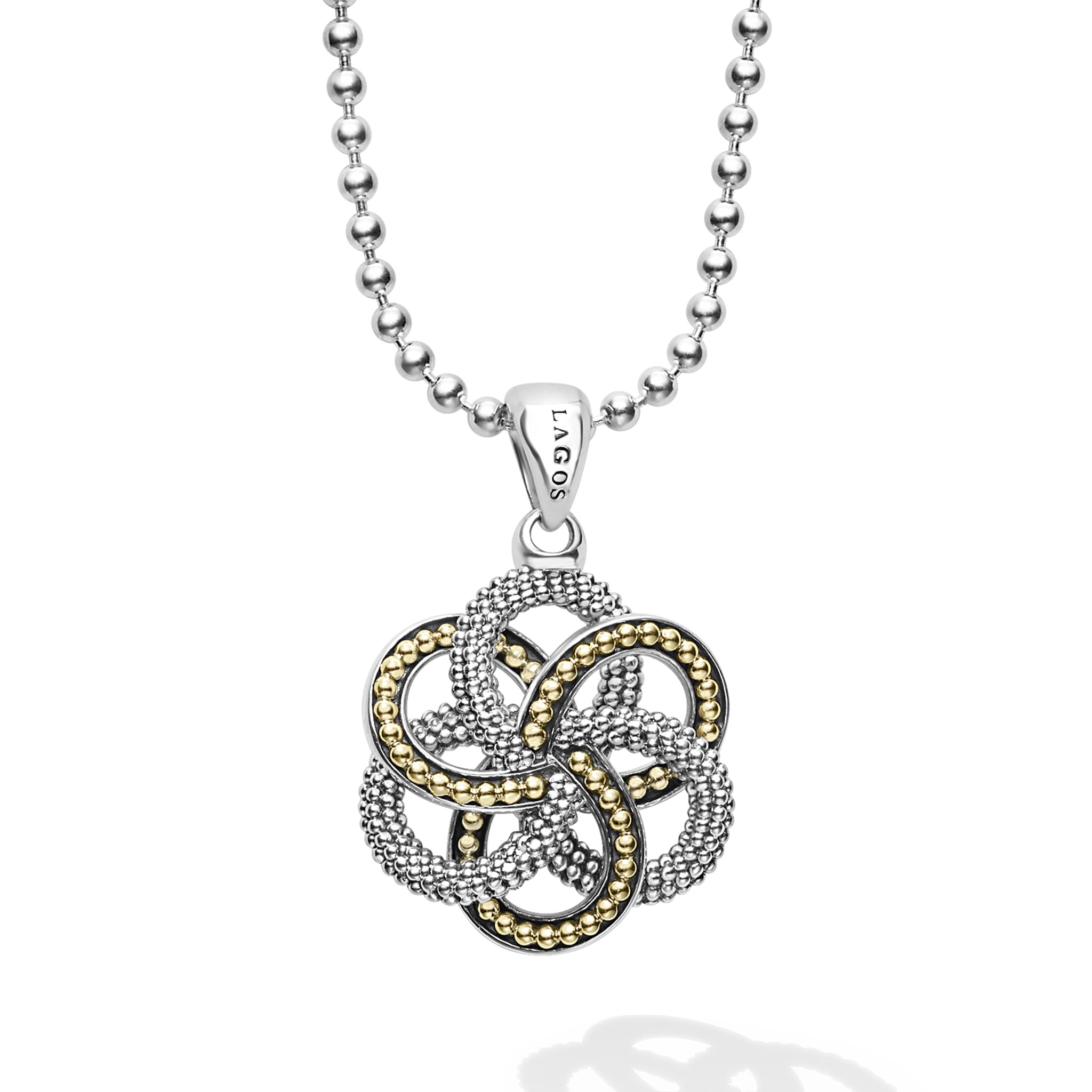 Lagos Sterling Silver Caviar Ball Pendant Necklace, 34