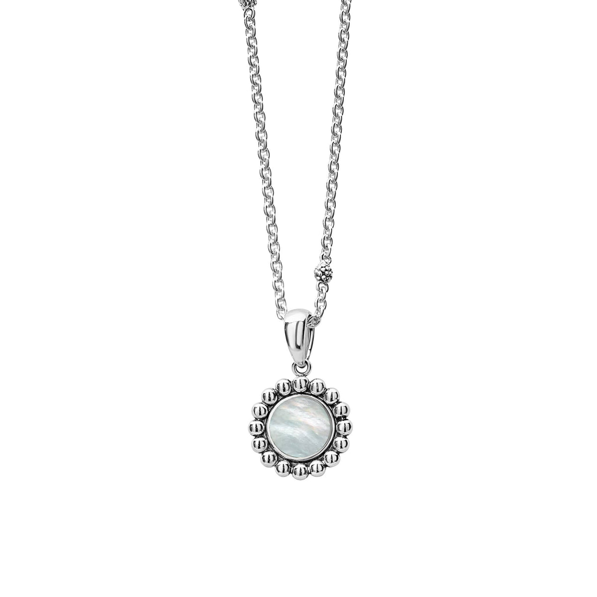 Small Mother of Pearl Circle Pendant Necklace | Maya | LAGOS Jewelry