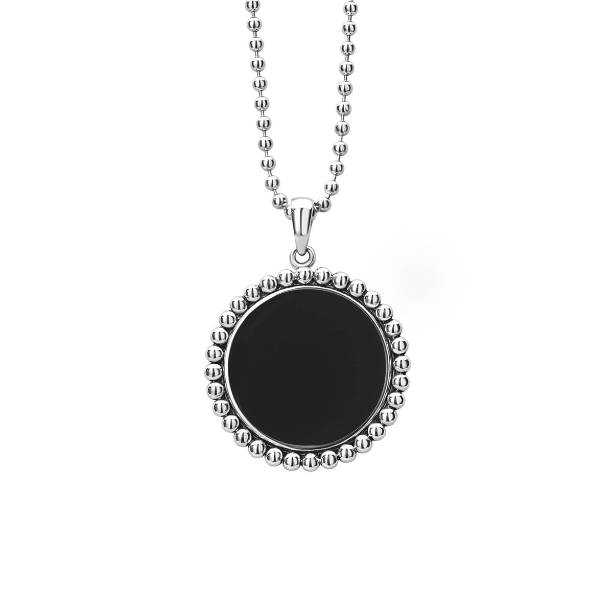 Large Onyx Circle Pendant Necklace | Maya | LAGOS Jewelry