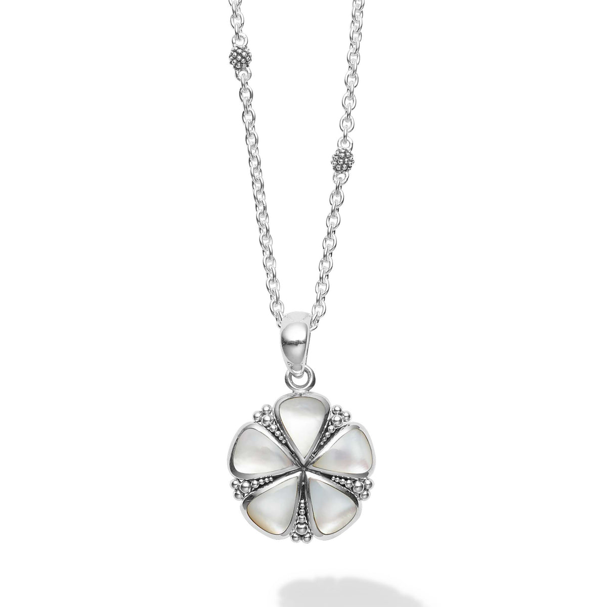 Maya Mother of Pearl Flower Pendant Necklace – LAGOS