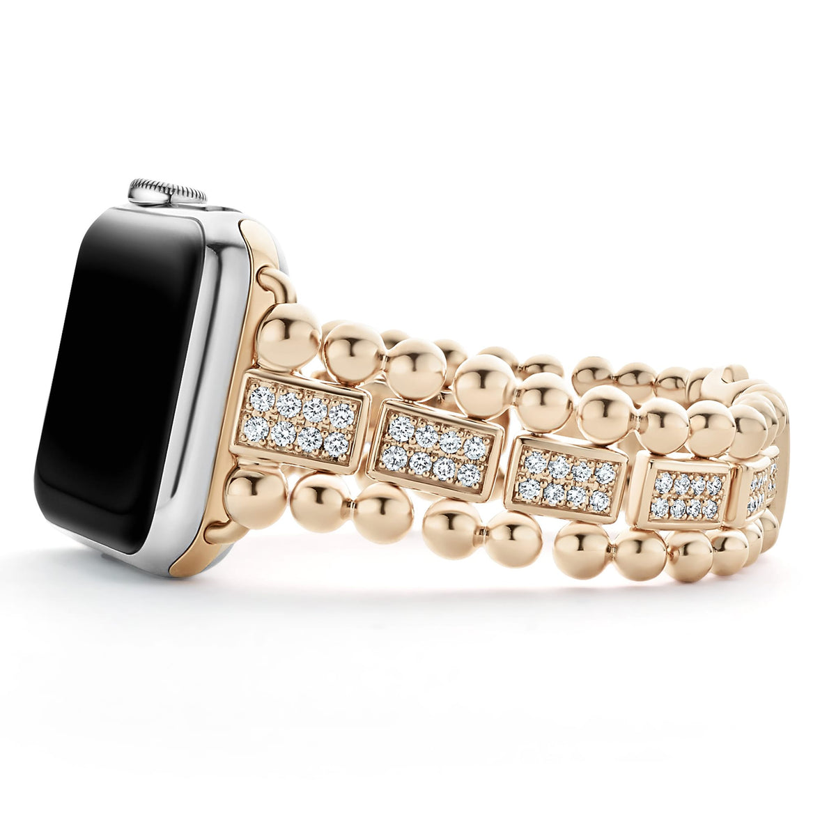 Smart Caviar 18K Rose Gold Full Diamond Watch Bracelet-38-45mm – LAGOS