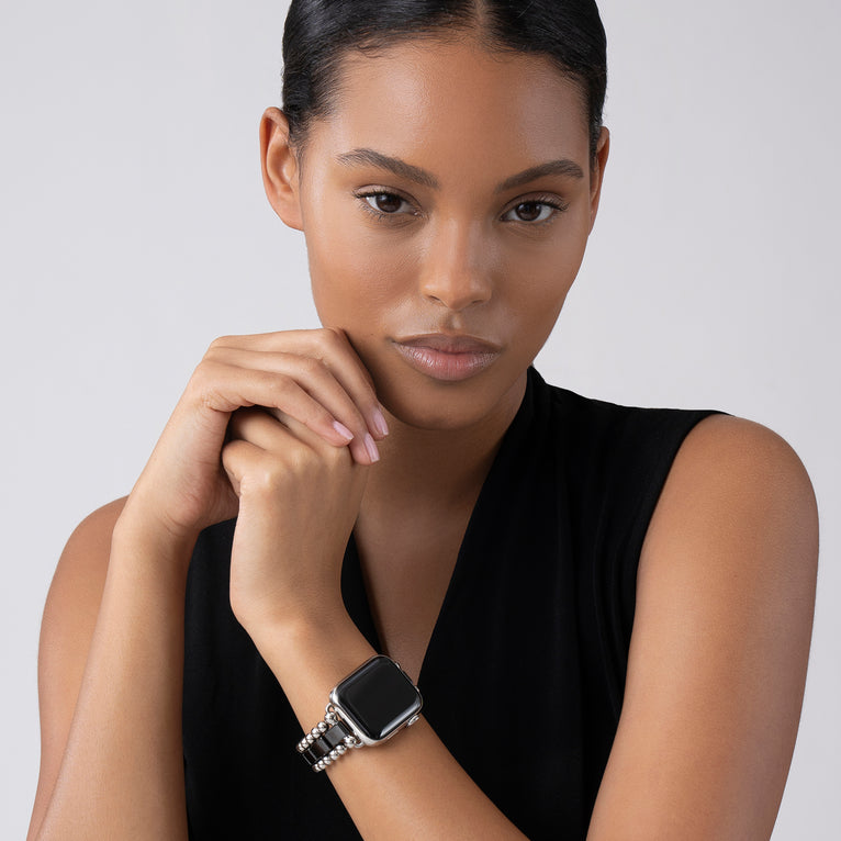 LAGOS Smart Caviar Black 38mm Apple Watch Bracelet | Neiman Marcus